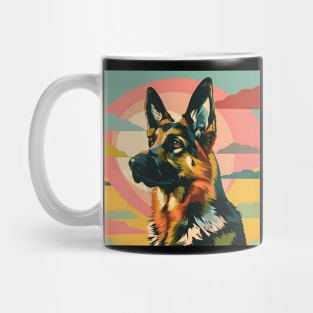 Retro German Shepherd: Pastel Pup Revival Mug